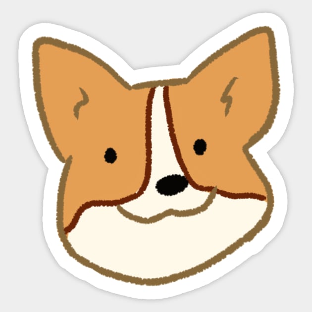 Cute Corgi face art Sticker by Mayarart